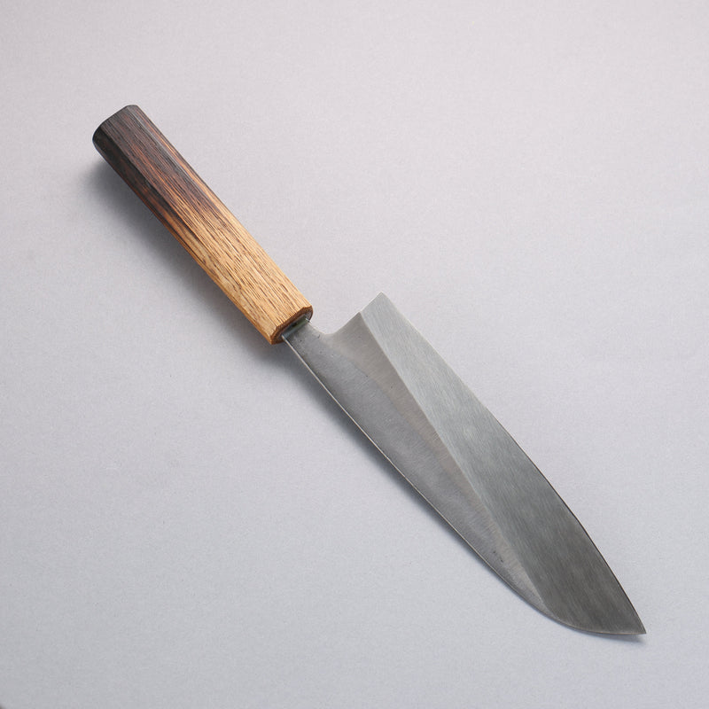 Nakaniida White Steel No.2 Migaki Finished Santoku 180mm Burnt Oak Handle - Japannywholesale