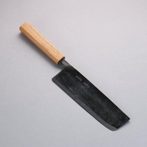 Nakaniida White Steel No.2 Black Finished Nakiri 180mm Oak Handle - Japannywholesale