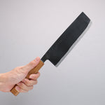 Nakaniida White Steel No.2 Black Finished Nakiri 180mm Oak Handle - Japannywholesale