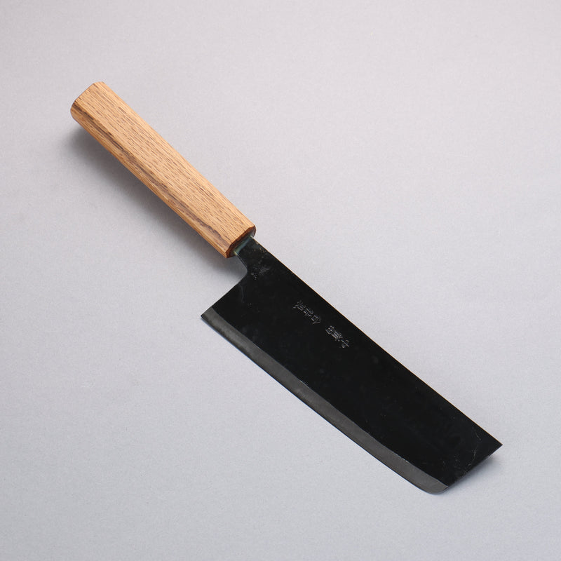 Nakaniida White Steel No.2 Black Finished Nakiri 165mm Oak Handle - Japannywholesale