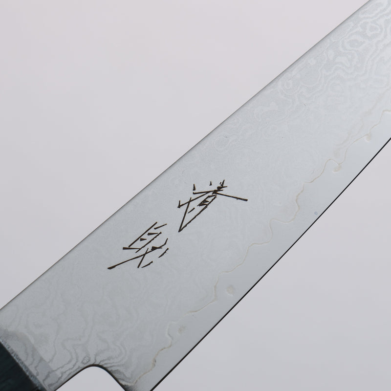 Seisuke VG10 Damascus Petty-Utility 120mm Oak (Indigo Dyed) Handle - Japannywholesale