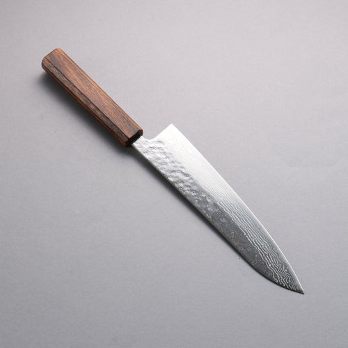 Seisuke Stainless Steel 440C Hammered Damascus Gyuto 210mm Oak Handle - Japannywholesale