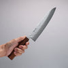 Seisuke Stainless Steel 440C Hammered Damascus Gyuto 210mm Oak Handle - Japannywholesale