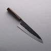 Isamitsu Abe Blue Super Hammered Black Finished Gyuto 210mm Purple Bombay Black Wood (Pentagonal) Handle - Japannywholesale