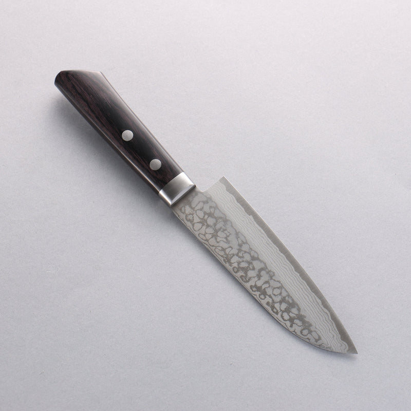 Seisuke VG10 Damascus Small Santoku 135mm Black Pakka wood Handle - Japannywholesale