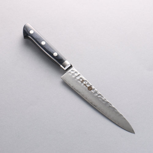 Seisuke VG10 33 Layer Hammered Petty-Utility 150mm Navy blue Pakka wood Handle - Japannywholesale