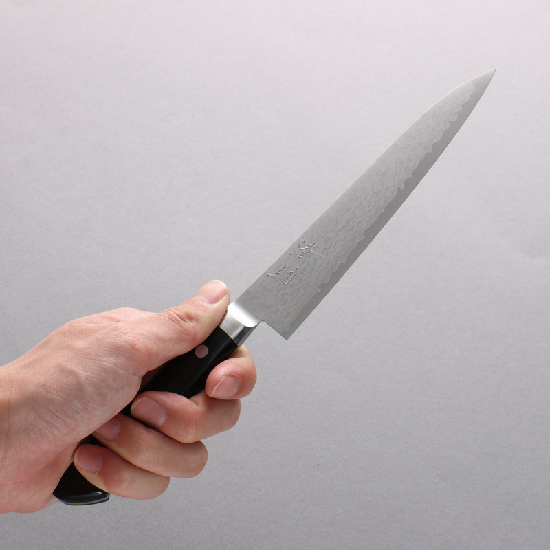 Seisuke VG10 Damascus Petty-Utility 150mm Black Pakka wood Handle - Japannywholesale