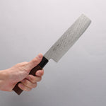 Seisuke AUS10 Mirror Crossed Usuba 160mm Shitan (ferrule: Black Pakka wood) Handle - Japannywholesale