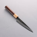 Seisuke Shitan Blue Super Hammered Kurouchi Petty-Utility 135mm Shitan Handle - Japannywholesale