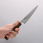 Seisuke VG10 Mirrored Finish Damascus Petty-Utility 135mm Oak Handle - Japannywholesale