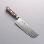 Seisuke Kagami2 AUS10 Mirrored Finish Damascus Nakiri 165mm Brown Pakka wood Handle - Japannywholesale