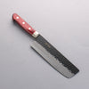 Seisuke Kurobeni Blue Super Hammered Kurouchi Nakiri 165mm Red Pakka wood Handle - Japannywholesale