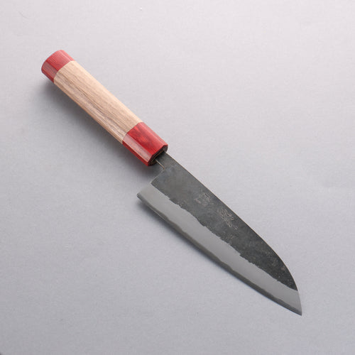 Seisuke Kurumi Blue Steel Kurouchi Santoku 165mm Walnut (With Double Red Pakka wood) Handle - Japannywholesale