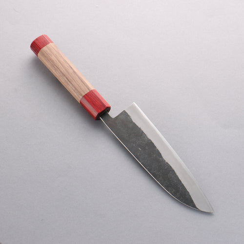 Seisuke Kurumi Blue Steel Kurouchi Santoku 165mm Walnut (With Double Red Pakka wood) Handle - Japannywholesale