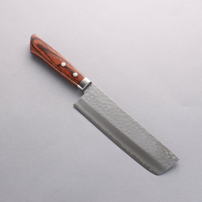 Seisuke VG1 Hammered Nakiri 165mm Mahogany Handle - Japannywholesale