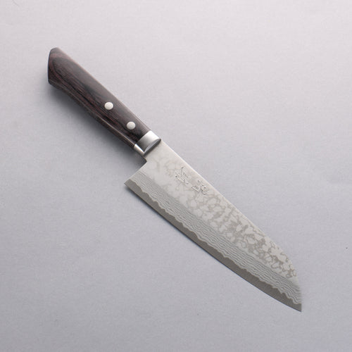 Seisuke VG10 Damascus Santoku 165mm Black Pakka wood Handle - Japannywholesale