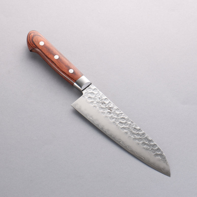 Seisuke VG10 Hammered Santoku 165mm Mahogany Handle - Japannywholesale