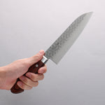 Seisuke VG10 Hammered Santoku 165mm Mahogany Handle - Japannywholesale