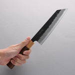 Seisuke Blue Super Black Nashiji Bunka 170mm Rosewood (Ferrule: White Pakka Wood) Handle - Japannywholesale