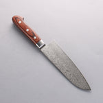 Seisuke Mokusei ZA-18 Mirrored Finish Damascus Santoku 170mm Brown Pakka wood Handle - Japannywholesale