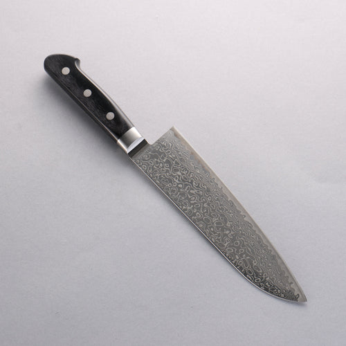Seisuke Kagami2 AUS10 Mirrored Finish Damascus Santoku 180mm Black Pakka wood Handle - Japannywholesale