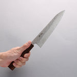 Seisuke Stainless Steel 440C Hammered Damascus Gyuto 180mm Oak Handle - Japannywholesale