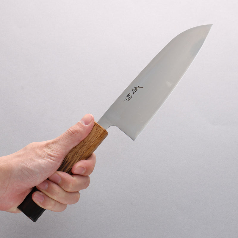 Seisuke AUS8 Coreless Santoku 180mm Burnt Oak Handle - Japannywholesale