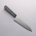 Seisuke Blue Super Migaki Polish Finish Santoku 180mm Stabilized wood Handle - Japannywholesale