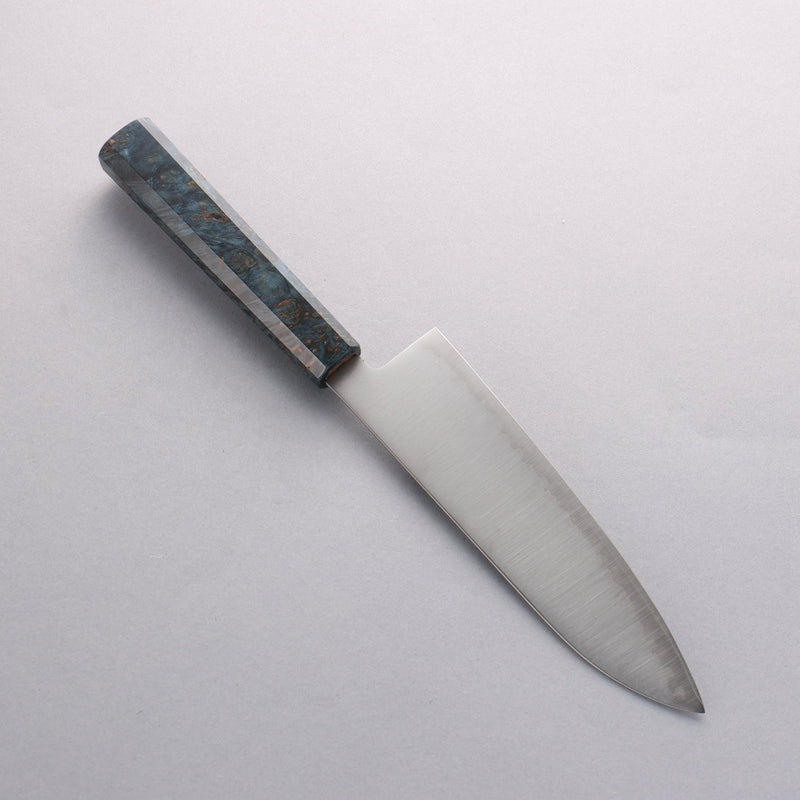 Seisuke Blue Super Migaki Polish Finish Santoku 180mm Stabilized wood Handle - Japannywholesale