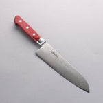 Seisuke VG10 33 Layer Mirrored Finish Damascus Santoku 180mm Red Pakka wood Handle - Japannywholesale