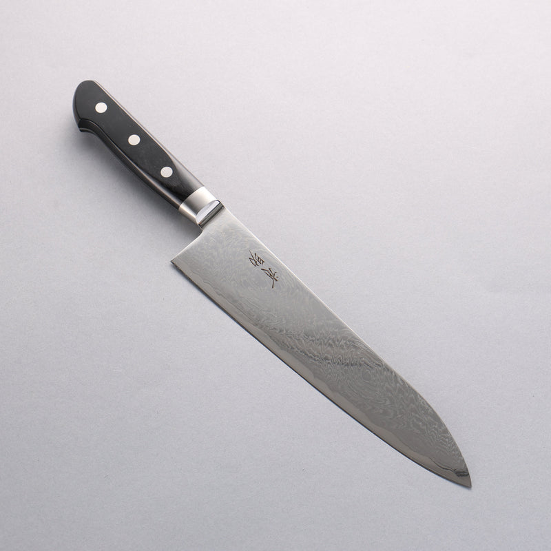 Seisuke Nami AUS10 Mirrored Finish Damascus Gyuto 210mm Black Pakka wood Handle - Japannywholesale