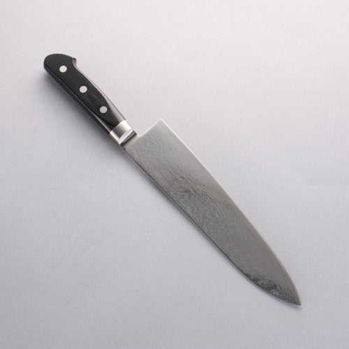 Seisuke Nami AUS10 Mirrored Finish Damascus Gyuto 210mm Black Pakka wood Handle - Japannywholesale