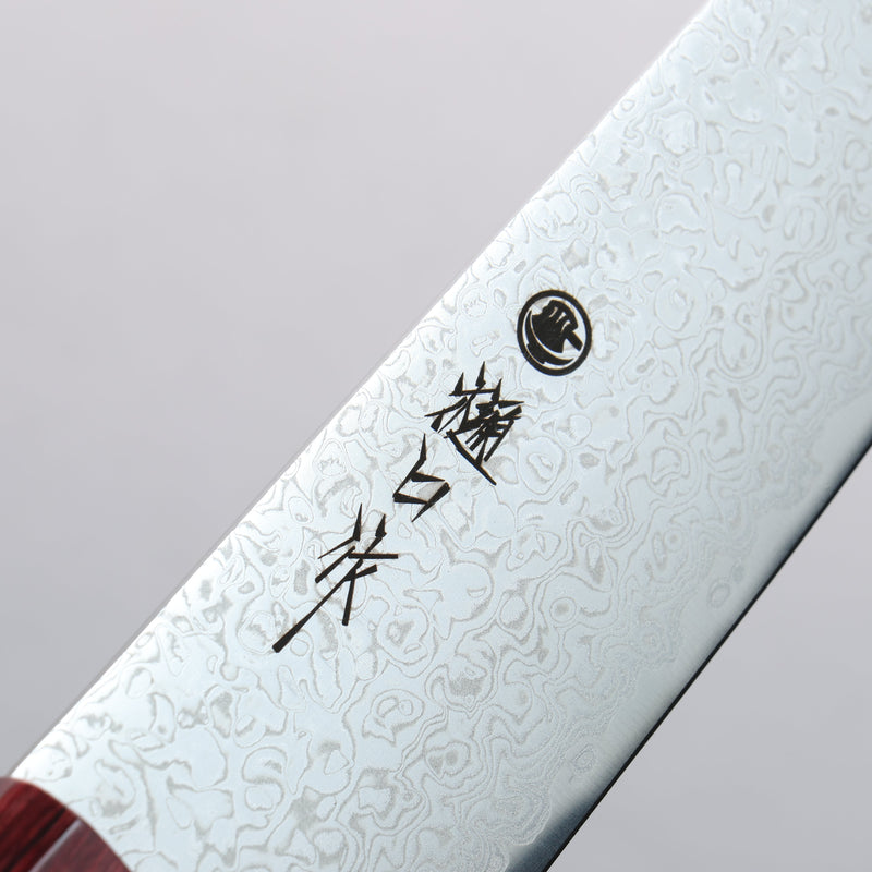 Higuchi SG2 Damascus Kiritsuke Santoku 180mm Red Pakka wood Handle - Japannywholesale