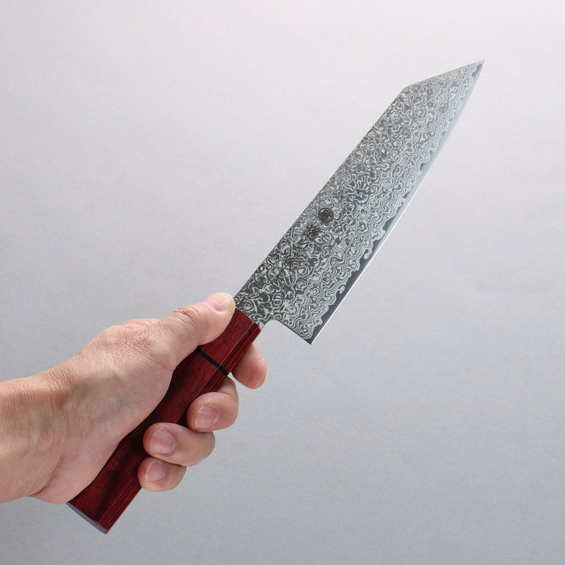 Higuchi SG2 Damascus Kiritsuke Santoku 180mm Red Pakka wood Handle - Japannywholesale