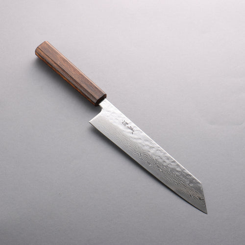 Seisuke Stainless Steel 440C Hammered Damascus Migaki Finished Kiritsuke Gyuto 210mm Oak Handle - Japannywholesale