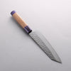 Seisuke Silver Steel No.3 Hammered Bunka 180mm Walnut (With Double Blue Pakka wood) Handle - Japannywholesale