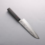 Higuchi Silver Steel No.3 Nashiji Santoku 180mm Black Pakka wood Handle - Japannywholesale