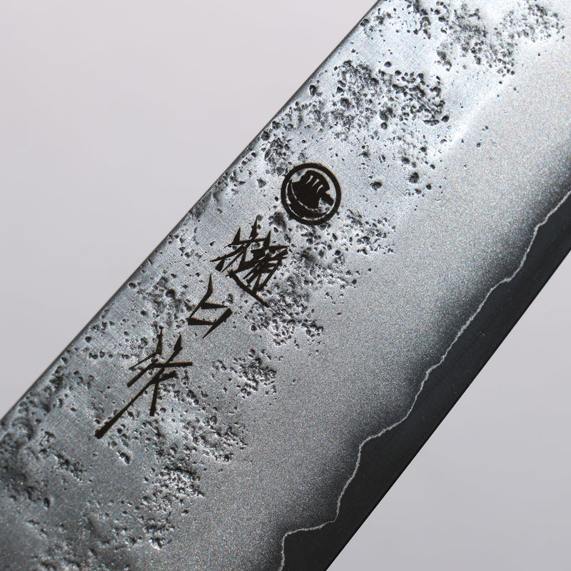 Higuchi Silver Steel No.3 Nashiji Santoku 180mm Black Pakka wood Handle - Japannywholesale