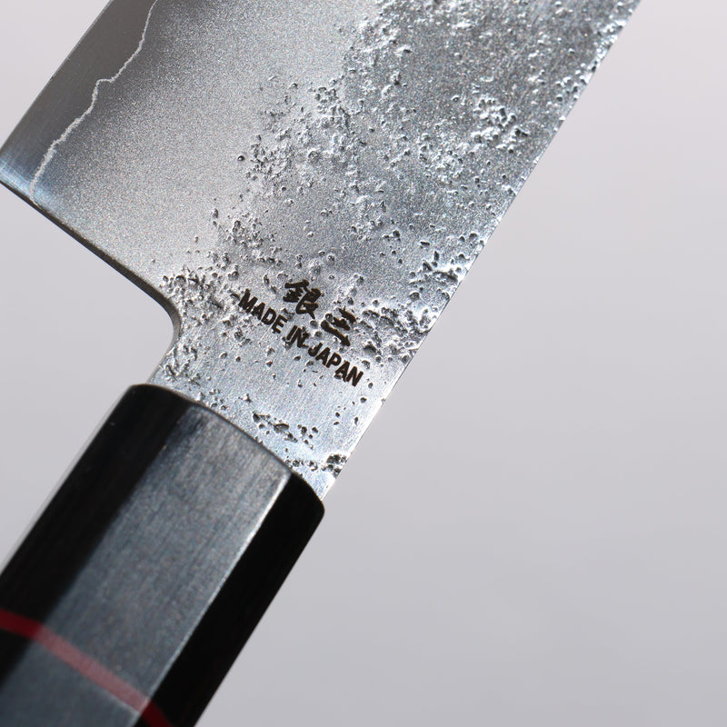 Higuchi Silver Steel No.3 Nashiji Santoku 180mm Black Pakka wood Handle - Japannywholesale