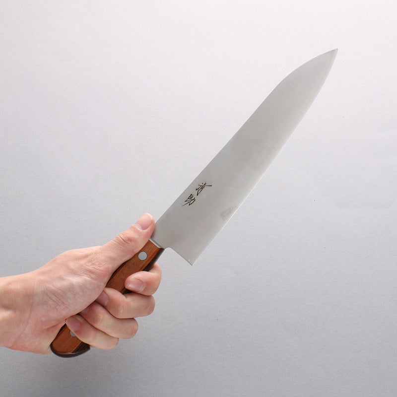 Seisuke SLD Migaki Polish Finish Gyuto 210mm Light Brown Pakka wood Handle - Japannywholesale