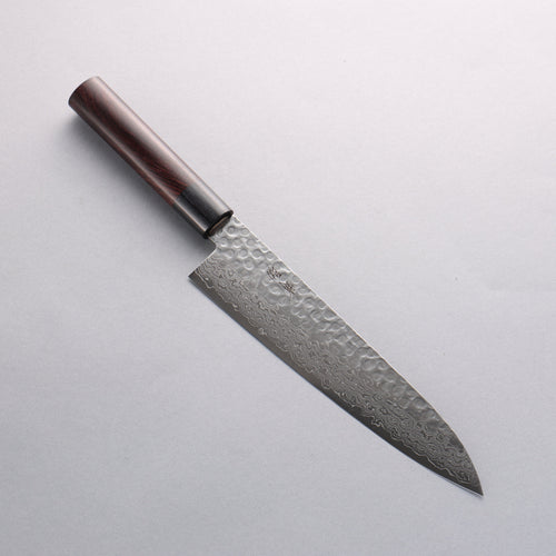 Seisuke Sumi VG10 16 Layer Hammered Damascus Gyuto 210mm Shitan Handle - Japannywholesale
