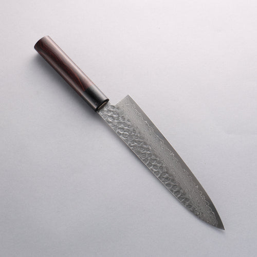 Seisuke Sumi VG10 16 Layer Hammered Damascus Gyuto 210mm Shitan Handle - Japannywholesale