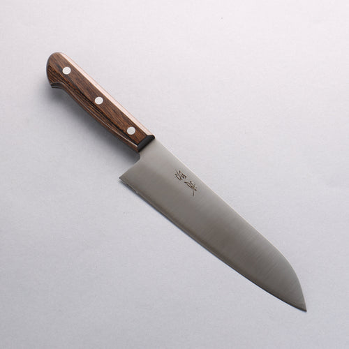 Seisuke SLD Migaki Polish Finish Santoku 180mm Brown Pakka wood Handle - Japannywholesale