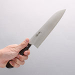 Seisuke SLD Migaki Polish Finish Santoku 180mm Brown Pakka wood Handle - Japannywholesale