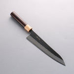 Seisuke Shitan Blue Super Hammered Kurouchi Gyuto 210mm Shitan Handle - Japannywholesale