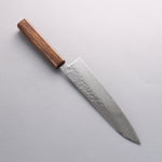 Seisuke Stainless Steel 440C Hammered Damascus Migaki Finished Gyuto 210mm Oak Handle - Japannywholesale