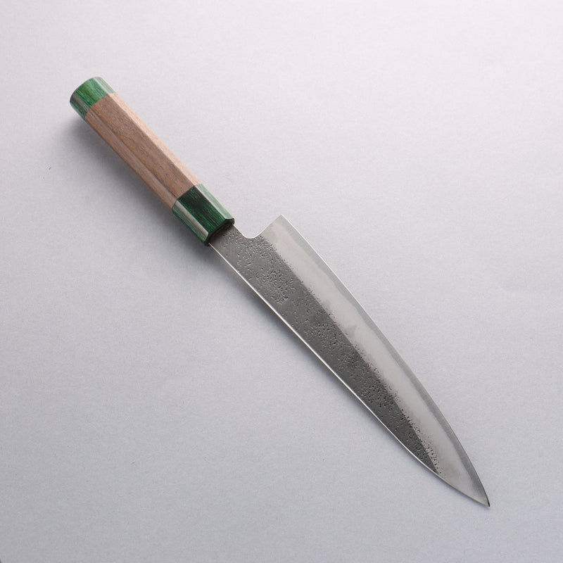 Seisuke Blue Super Hammered Gyuto 210mm Walnut(With Double Green Pakka wood) Handle - Japannywholesale