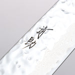 Seisuke Tsukikage AUS10 Migaki Finished Hammered Damascus Sujihiki 240mm Oak Handle - Japannywholesale