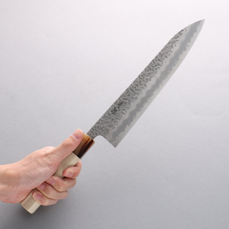 Seisuke Kumo White Steel No.1 Hammered Gyuto 240mm Magnolia Handle - Japannywholesale