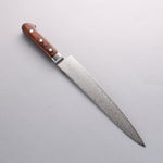 Seisuke Mokusei ZA-18 Mirrored Finish Damascus Sujihiki 240mm Brown Pakka wood Handle - Japannywholesale
